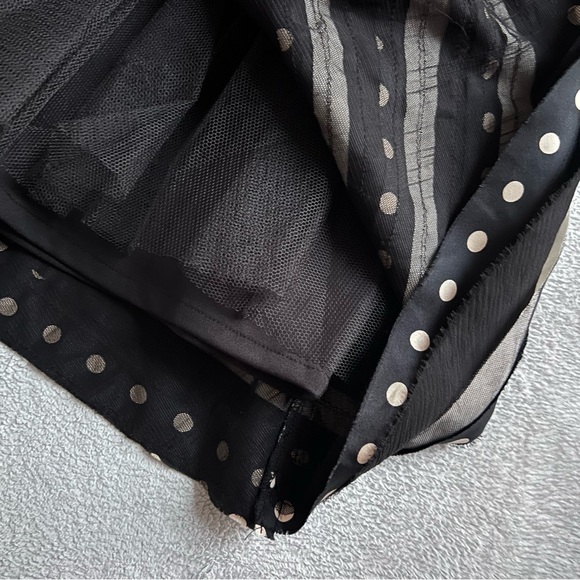 BCBGMaxAzria Silk Tiered Retro Tulle Crinoline Polka Dot Cocktail Dress Y2K - Picture 5 of 12